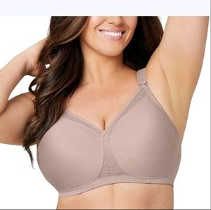 NWT GLAMORISE lace Wire free 42DD 42E full figure bra PURPLE/TAUPE